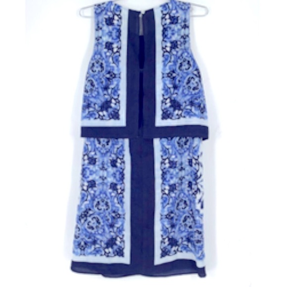 ⭐️HP⭐️ NWT MICHAEL KORS Blue Patterned Sleeveless Pencil Dress - Women's Size 2 - Picture 3 of 12